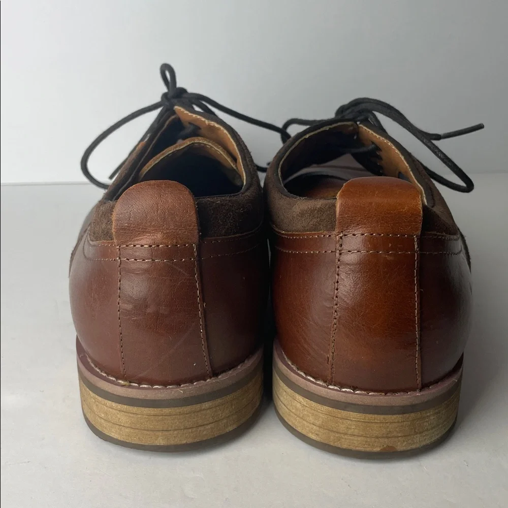 Sonoma Brown Leather Cap-Toe Dress Shoes
